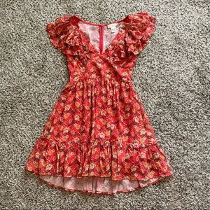Flowy floral mini dress